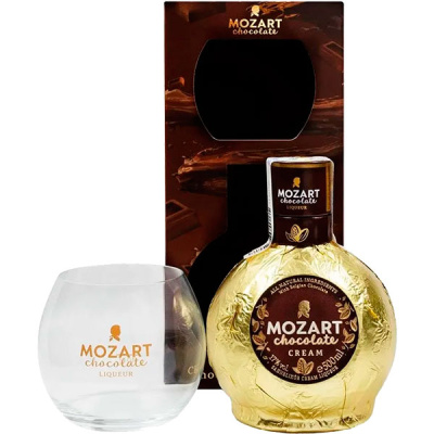 Ликер Mozart Chocolate Cream with a round glass 440 ml 0,5 л фото