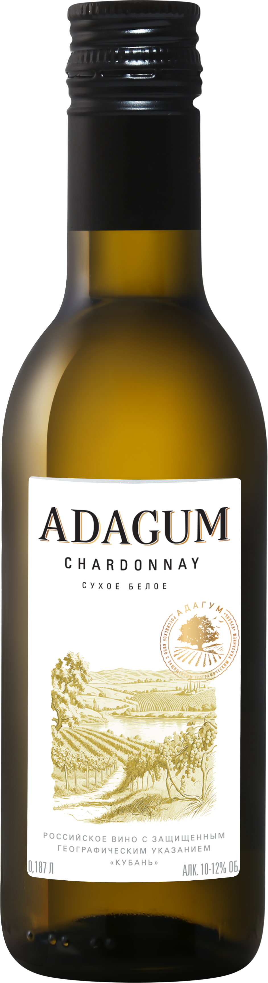 Вино Белое Сухое Adagum Chardonnay Kuban 0,187 л фото