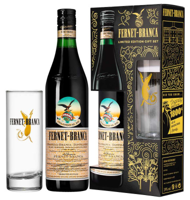 Ликер Fernet-Branca with a glass in gift box 0,7 л фото