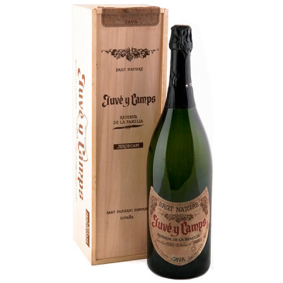Вино игристое Белое Сухое Juve y Camps Reserva de la Familia Gran Reserva Brut Nature Cava in wooden фото