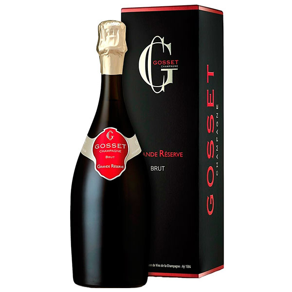 Вино игристое Белое Брют Gosset Grande Reserve Brut Champagne in gift box 2017 0,75 л фото