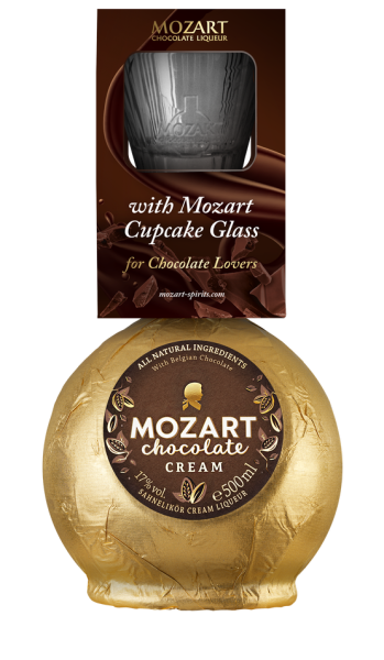 Ликер Mozart Chocolate Cream in gift box with cupcake glass 0,5 л фото