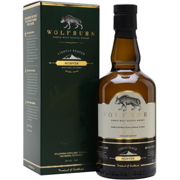 Виски Wolfburn Morven Lightly Peated Single Malt Highland in gift box 0,7 л фото