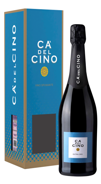 Вино игристое Белое Сухое Ca' del Cino Extra Dry in gift box 2023 0,75 л фото