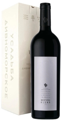 Вино Красное Сухое Usadba Divnomorskoe West Hill Blend Kuban Gelendzhik in gift box 2020 1,5 л фото
