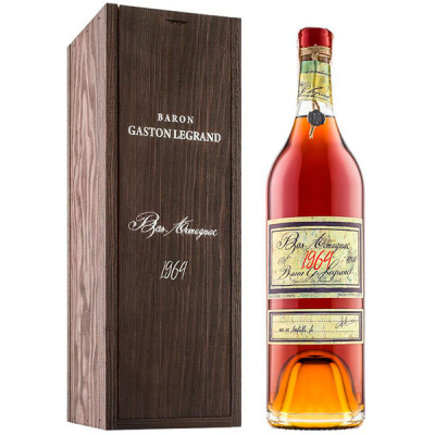 Арманьяк Baron G. Legrand Bas Armagnac in wooden box 1964 0,70 л фото