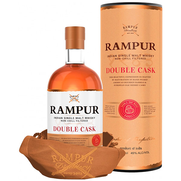 Виски Rampur Double Cask Single Malt in tube 0,70 л фото