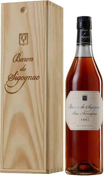 Арманьяк Baron de Sigognac Bas-Armagnac in wooden box 1992 0,7 л фото