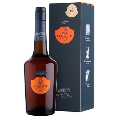 Кальвадос Lecompte 5 years old Pays d'Auge in gift box 0,7 л фото