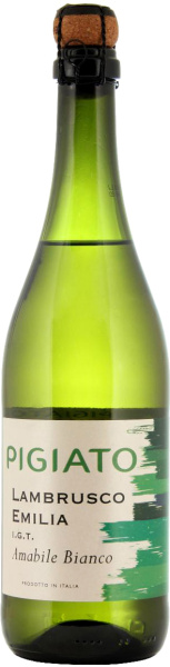 Вино игристое Белое Полусладкое Pigiato Lambrusco Bianco Emilia 2023 0,75 л фото