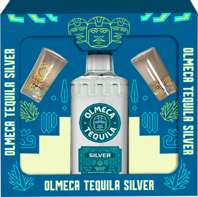 Текила Olmeca Silver with 2 shots in gift box 0,7 л фото