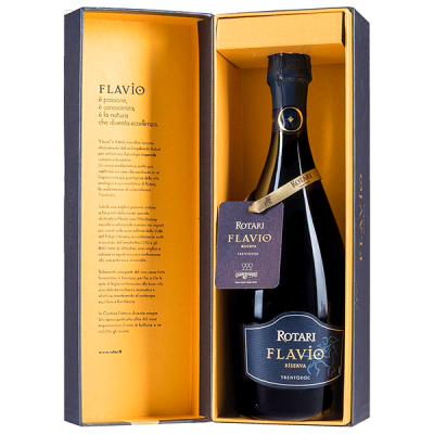 Вино игристое Белое Брют Rotari Flavio Riserva Brut Trento in gift box 2014 0,75 л фото
