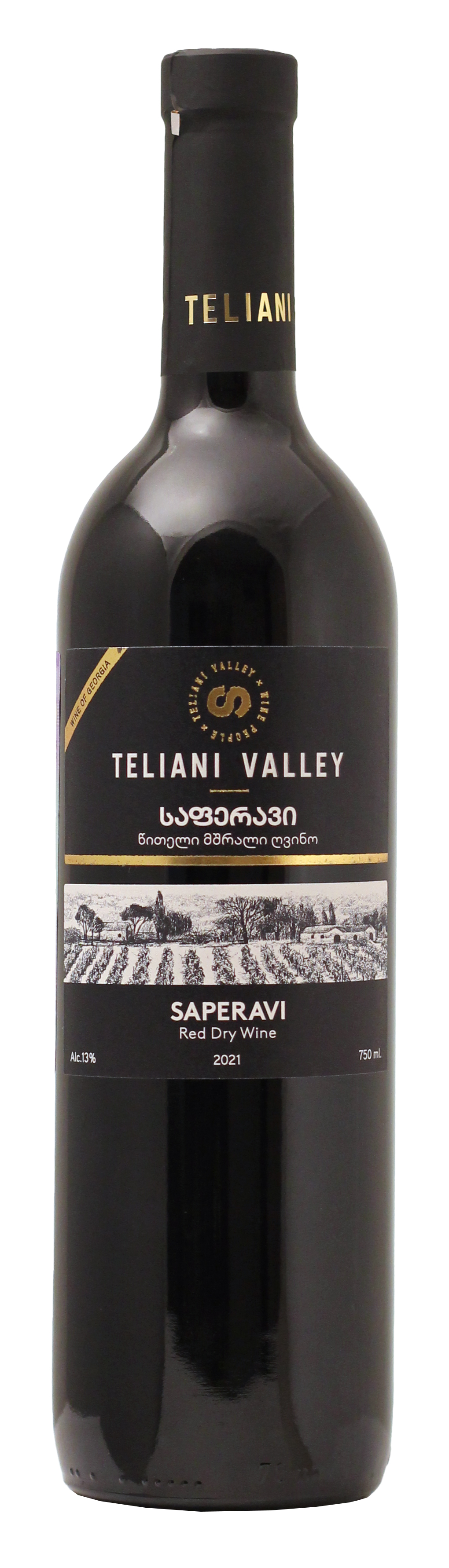 Вино Красное Сухое Teliani Valley Saperavi 2021 0,75 л фото