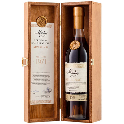 Арманьяк Monluc in wooden box 1971 0,7 л фото