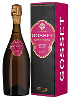 Вино игристое Розовое Экстра Брют Gosset Grand Rose Brut Champagne in gift box 2018 1,5 л фото