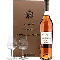 Коньяк Normandin-Mercier Prestige Vieille Fine Champagne with 2 glasses in gift box 0,7 л фото