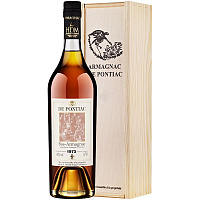 Арманьяк De Pontiac Bas-Armagnac in wooden box 1973 0,7 л фото