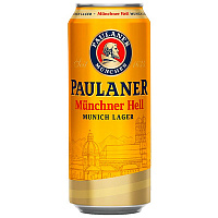Пиво Светлое Paulaner Munchner Hell in can 0,5 л фото