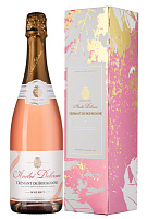 Вино игристое Розовое Andre Delorme Cremant de Bourgogne Brut Rose in gift box 2023 0,75 л фото