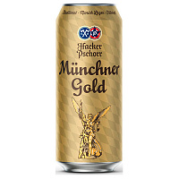 Пиво Светлое Hacker-Pschorr Munchener Gold in can 0,5 л фото