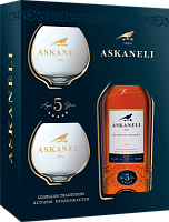 Коньяк Askaneli 5 yo with 2 glasses in gift box 0,5 л фото