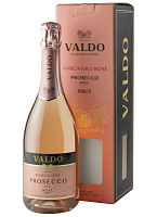 Вино игристое Розовое Брют Valdo Marca Oro Prosecco Rose Brut in gift box 2024 0,75 л фото