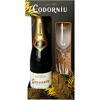 Вино игристое Белое Брют Codorniu Clasico Brut Cava with a glass in gift box 2023 0,75 л фото