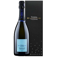 Вино игристое Белое Брют Terra Vizina Prosecco Brut Millesimato in gift box 2022 0,75 л фото