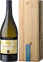 Вино Белое Сухое Planeta Chardonnay Menfi in wooden box 2023 1,5 л фото