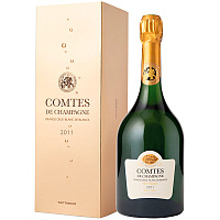 Вино игристое Белое Брют Taittinger Comtes de Champagne Blanc de Blancs Millesime Brut Champagne in gift box 2011 0,75 л фото