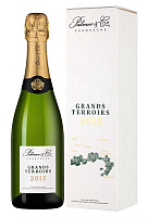 Вино игристое Белое Брют Palmer & Co Grands Terroirs Champagne in gift box 2015 0,75 л фото