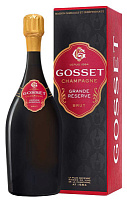 Вино игристое Белое Экстра Брют Gosset Grande Reserve Brut Champagne in gift box 2019 1,5 л фото