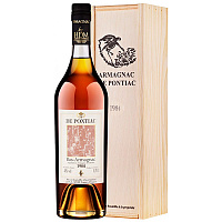 Арманьяк De Pontiac Bas-Armagnac in wooden box 1984 0,7 л фото