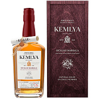 Виски Kemlya Sicilian Marsala Single Malt in wooden box 0,7 л фото