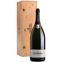 Вино игристое Белое Брют Ferrari Brut Trento in wooden box 6 л фото