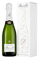 Вино игристое Белое Брют Palmer & Co Blanc de Blancs Champagne in gift box 2017 0,75 л фото