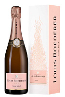 Вино игристое Розовое Брют Louis Roederer Rose Brut Champagne in gift box 2017 0,75 л фото