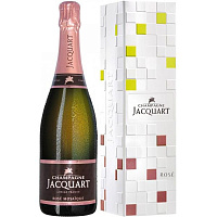 Вино игристое Розовое Брют Jacquart Mosaique Rose Brut Champagne in gift box 0,75 л фото