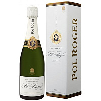 Вино игристое Белое Брют Pol Roger Reserve Brut Champagne in gift box 0,75 л фото