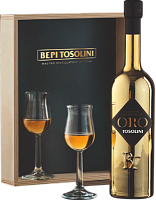 Граппа Bepi Tosolini Vite d'Oro Barrique with 2 glasses in gift box 0,5 л фото