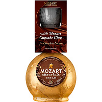 Ликер Mozart Chocolate Cream with a glass with edges 40 ml in gift box 0,5 л фото