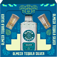 Текила Olmeca Silver with 2 shots in gift box 0,7 л фото