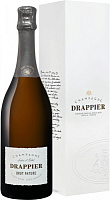 Вино игристое Белое Экстра Брют Drappier Brut Nature Zero Dosage Champagne in gift box 0,75 л фото